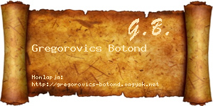 Gregorovics Botond névjegykártya
